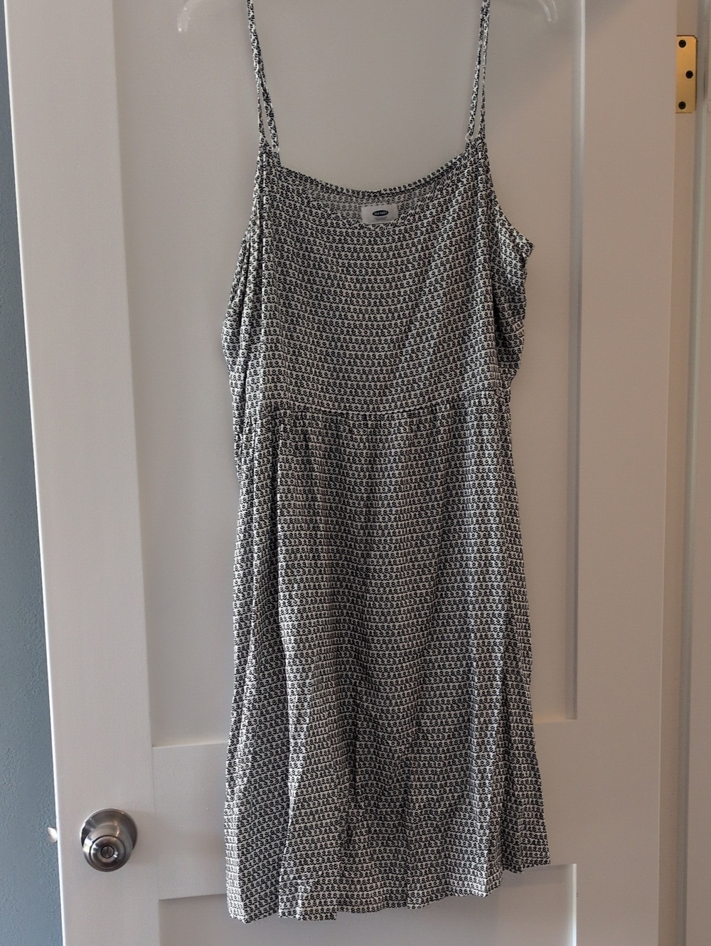 Old Navy Black & White Mini Dress with Spaghetti Straps